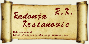 Radonja Krstanović vizit kartica